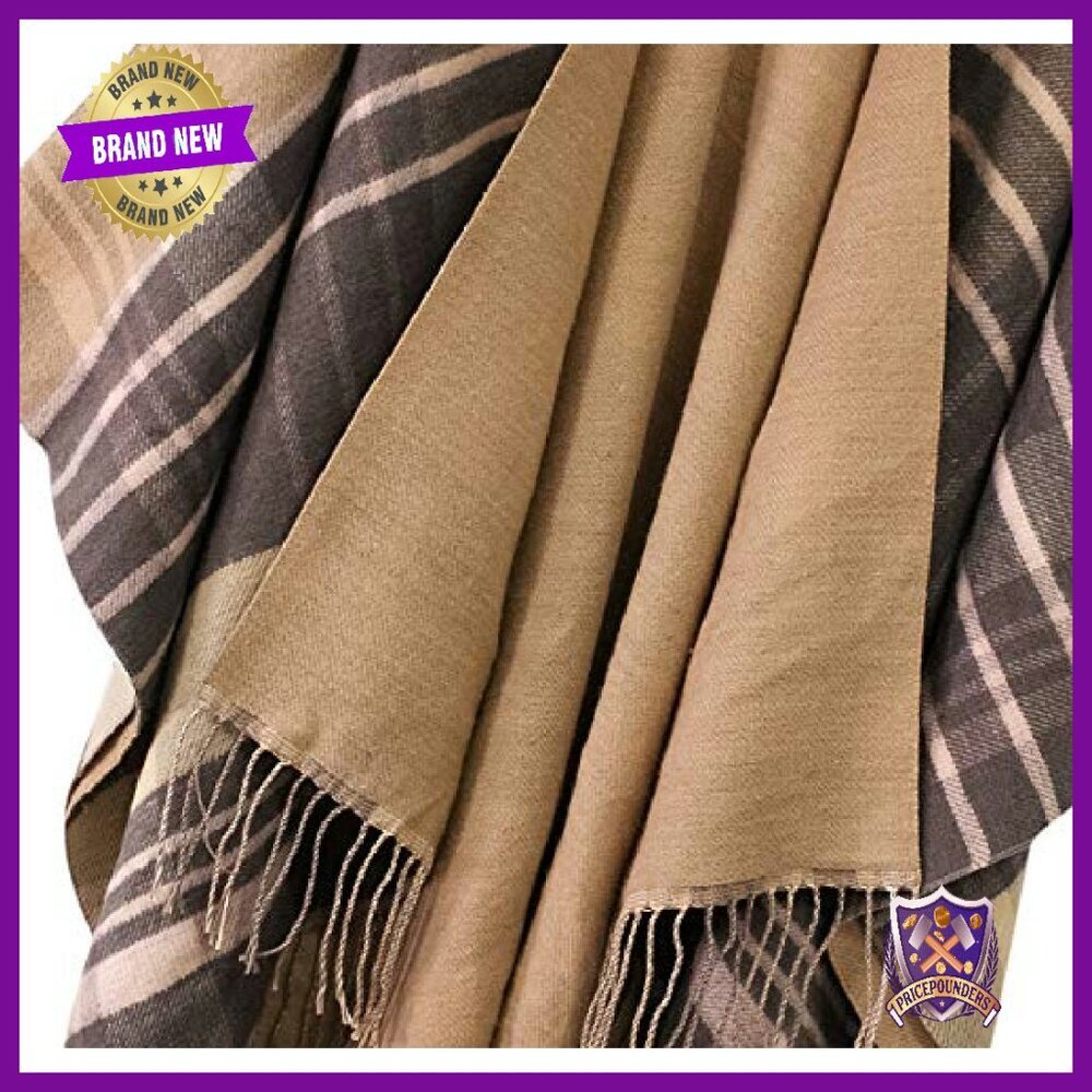 Oversized Winter Poncho Cape Shawl Wrap Cardigan Coat Tassel Hem - Picture 6 of 8
